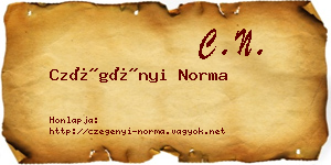 Czégényi Norma névjegykártya